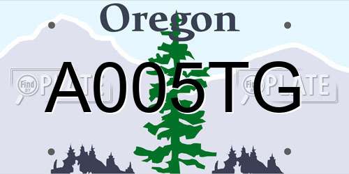 A005TG Oregon License Plate