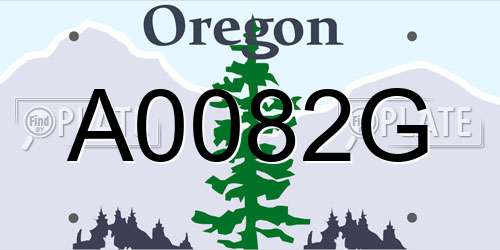 A0082G Oregon License Plate