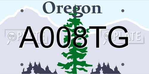 A008TG Oregon License Plate