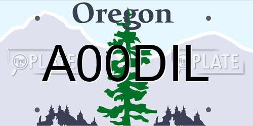 A00DIL Oregon License Plate