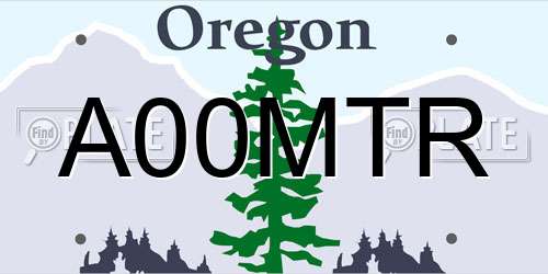 A00MTR Oregon License Plate