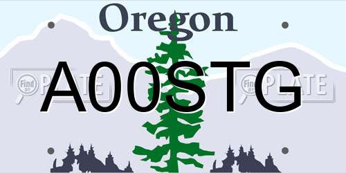 A00STG Oregon License Plate