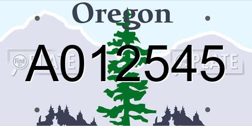 A012545 Oregon License Plate