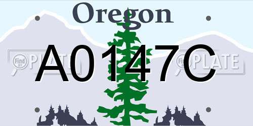 A0147C Oregon License Plate