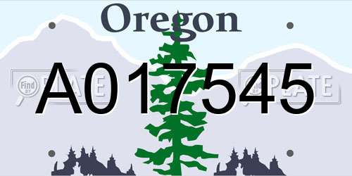 A017545 Oregon License Plate