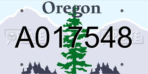 A017548 Oregon License Plate