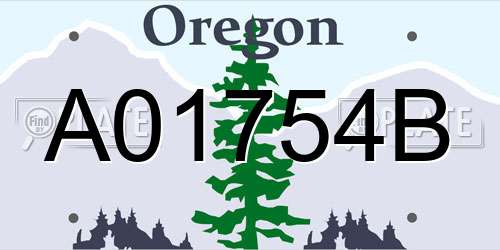 A01754B Oregon License Plate