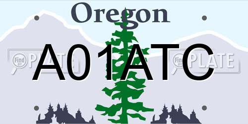 A01ATC Oregon License Plate