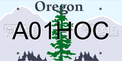 A01HOC Oregon License Plate