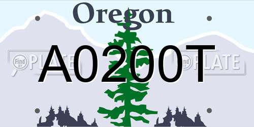 A0200T Oregon License Plate