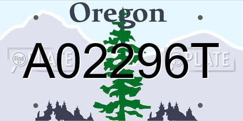 A02296T Oregon License Plate