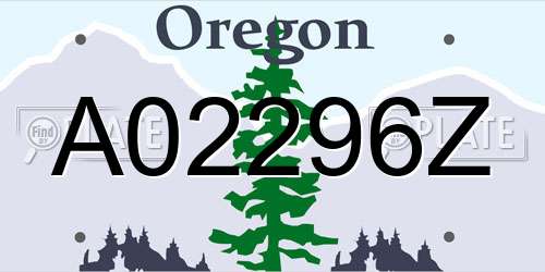 A02296Z Oregon License Plate