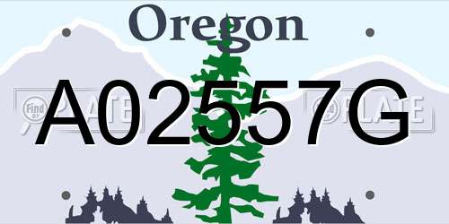 A02557G Oregon License Plate