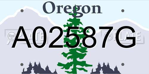 A02587G Oregon License Plate