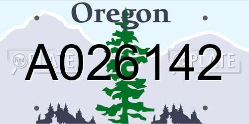 A026142 Oregon License Plate