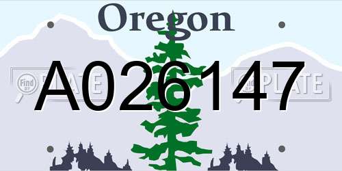 A026147 Oregon License Plate