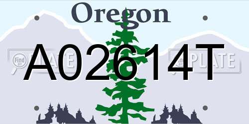 A02614T Oregon License Plate