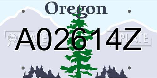A02614Z Oregon License Plate