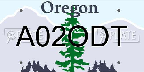 A02ODT Oregon License Plate