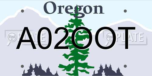 A02OOT Oregon License Plate