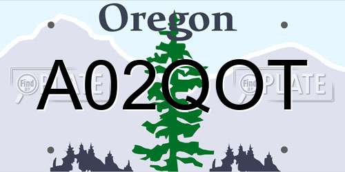 A02QOT Oregon License Plate