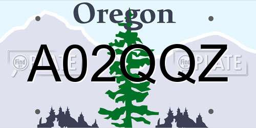 A02QQZ Oregon License Plate