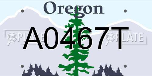 A0467T Oregon License Plate