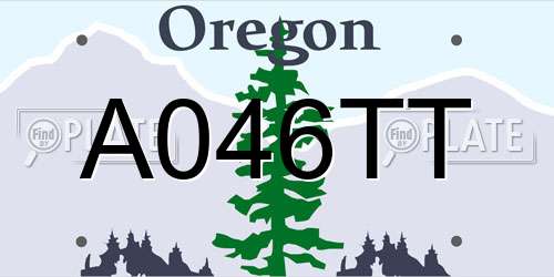 A046TT Oregon License Plate
