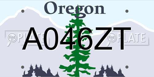 A046ZT Oregon License Plate