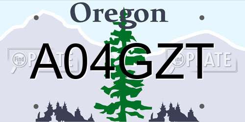 A04GZT Oregon License Plate