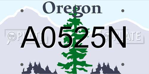 A0525N Oregon License Plate