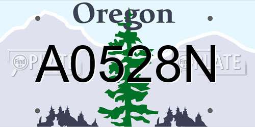 A0528N Oregon License Plate