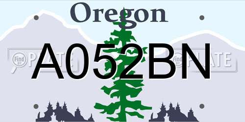 A052BN Oregon License Plate