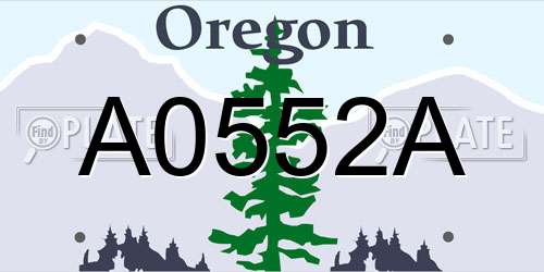 A0552A Oregon License Plate
