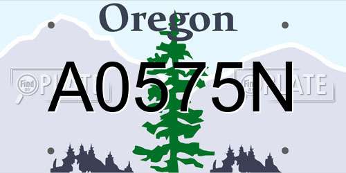 A0575N Oregon License Plate