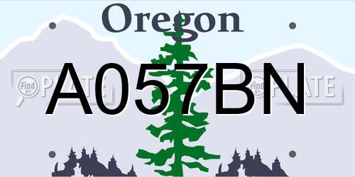 A057BN Oregon License Plate