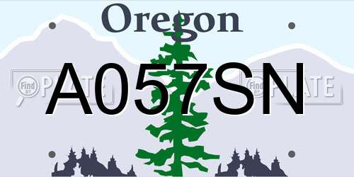 A057SN Oregon License Plate
