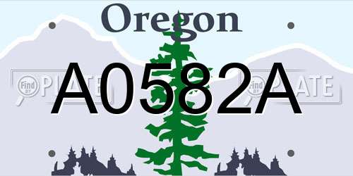 A0582A Oregon License Plate