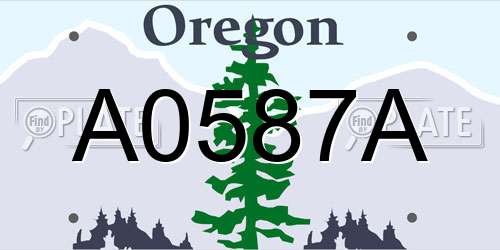 A0587A Oregon License Plate