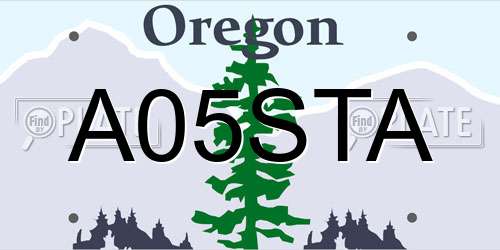 A05STA Oregon License Plate