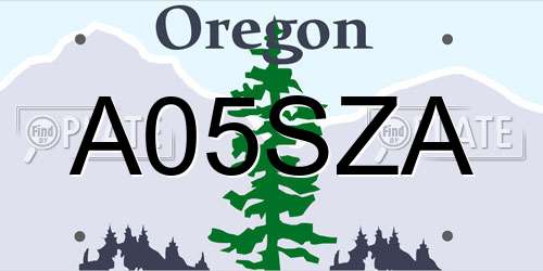 A05SZA Oregon License Plate