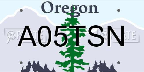 A05TSN Oregon License Plate