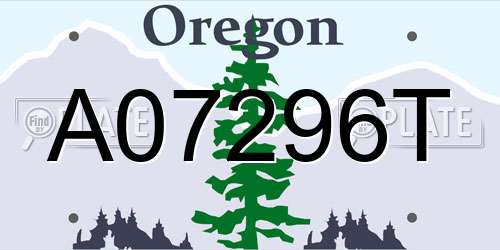 A07296T Oregon License Plate