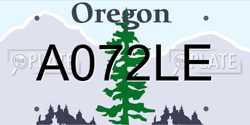 A072LE Oregon License Plate