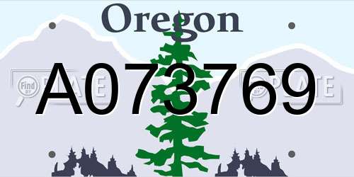 A073769 Oregon License Plate