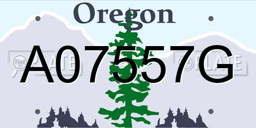 A07557G Oregon License Plate