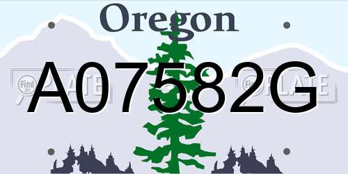 A07582G Oregon License Plate