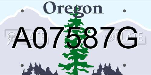 A07587G Oregon License Plate