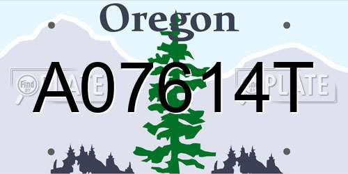 A07614T Oregon License Plate