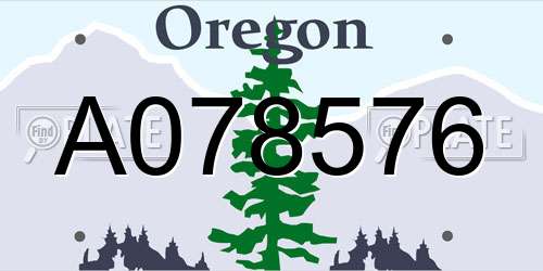A078576 Oregon License Plate
